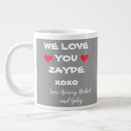 Caneca De Café Grande Nós Te Amo Zayde Cinzas Personalizadas/White + Cor