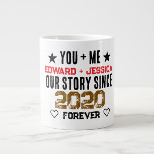Caneca De Café Grande Nossa História Personalizada Você + Eu Relacioname