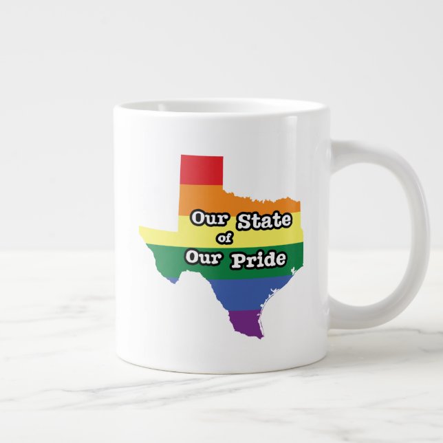 Caneca De Café Grande Nosso Estado de Orgulho| Texas (Direita)