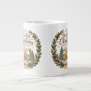 Caneca De Café Grande Nosso Primeiro Natal em Nossa Nova Casa 2026 Enfei