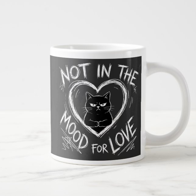 Caneca De Café Grande Not In The Mood For Love Grumpy Cat Sarcastic (Direita)
