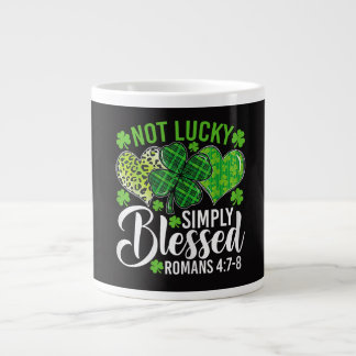 Caneca De Café Grande Not Lucky Simply Blessed Christian