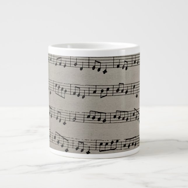 Caneca De Café Grande Notações musicais de sinfonia clássica (Frente)