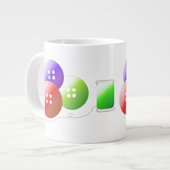 Caneca De Café Grande Notas Coloridas (Frente Esquerda)