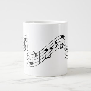 Caneca De Café Grande Notas Musicais