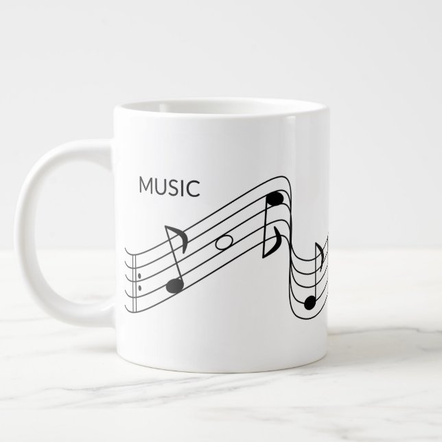 Caneca De Café Grande Notas Musicais para Professores de Música (Esquerda)