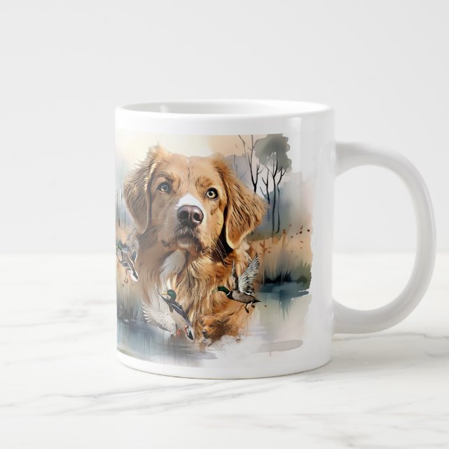 Caneca De Café Grande Nova Escócia Duck Tolling Retriever, Arte (Direita)