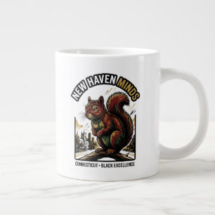 Caneca De Café Grande Nova Mente Haven Esquilo Vermelho Excelência Negra