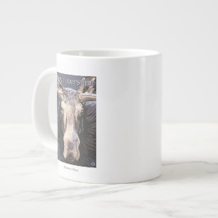 Caneca De Café Grande Novo HampshireMoose para Cima Fechado