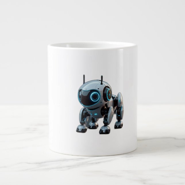 Caneca De Café Grande Novo robô (Frente)