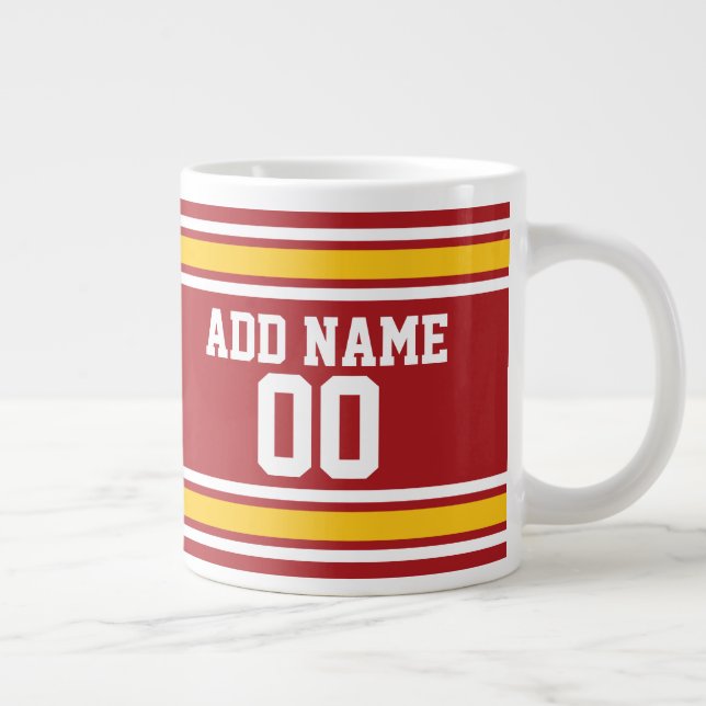 Caneca De Café Grande Número de Nome Personalizado de Futebol de Jersey  (Direita)