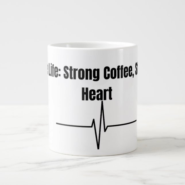 Caneca De Café Grande Nurse Life Strong Coffee Stronger Heart Mug (Frente)