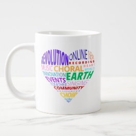 Caneca De Café Grande Nuvem de Palavras do Coro da Terra