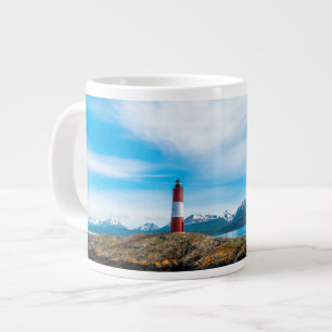 Caneca De Café Grande Nuvens sobre farol perto de Ushuaia, Argentina