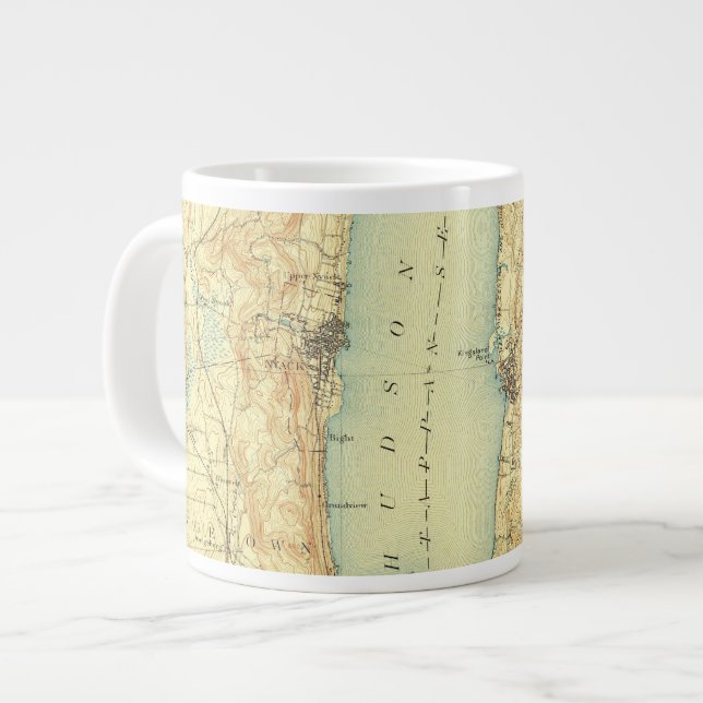 Caneca De Café Grande Nyack e Tarrytown 1902 Café Mug (Frente Esquerda)
