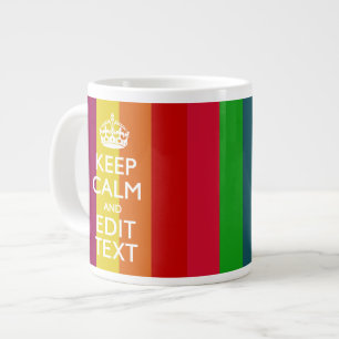 Caneca De Café Grande O Arco-Íris Colorido Mantém A Calma E O Texto Pe