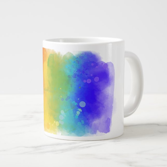 Caneca De Café Grande O arco-íris do orgulho de SlipperyJoe é de cores v (Frente Esquerda)