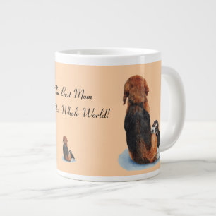 Caneca De Café Grande O beagle de cachorro bonito com a arte realista do