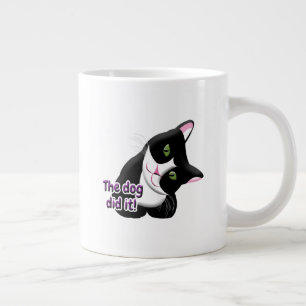 Caneca De Café Grande O cachorro fez isso Gato