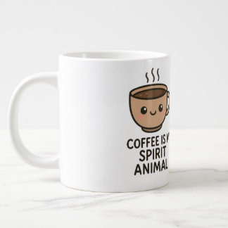 Caneca De Café Grande O Café É Meu Espírito Animal Engraçado.