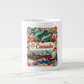 Caneca De Café Grande O Canada Colagem – Patriótico Vintage 