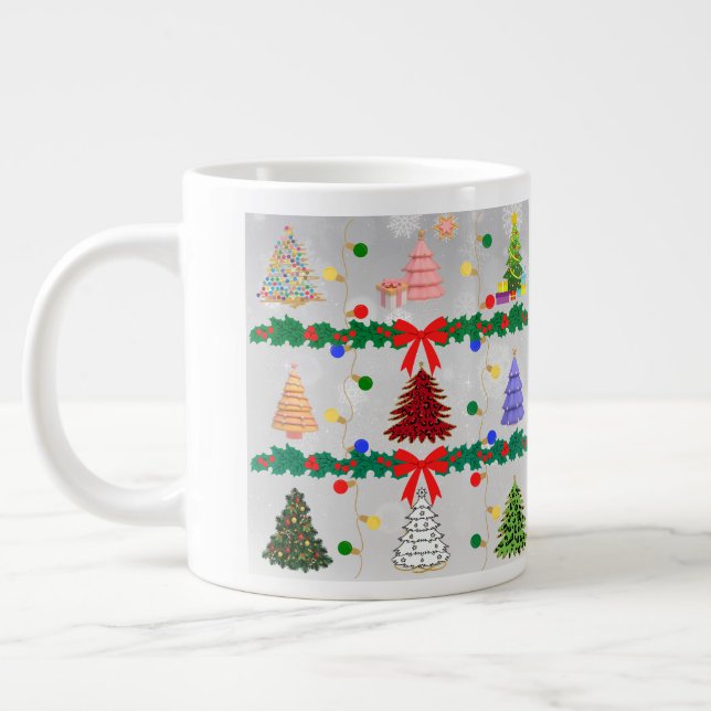 Caneca De Café Grande O Canhão de Árvores de Natal (Esquerda)