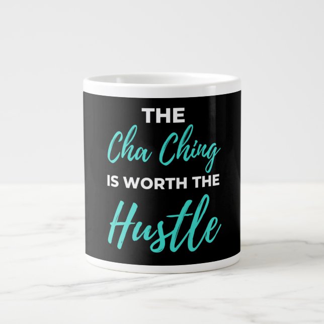 Caneca De Café Grande O Cha Ching Vale A Pena (Frente)