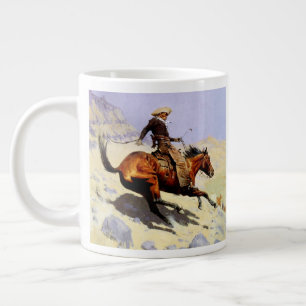 Caneca De Café Grande O Cowboy de Remington, Cavalaria Militar Vintage
