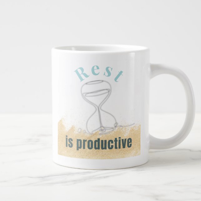 Caneca De Café Grande O Descanso É Produtivo - Mínimo De Consciência Men (Direita)