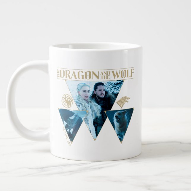Caneca De Café Grande O Dragão e o Wolf Daenerys e Jon Graphic (Esquerda)