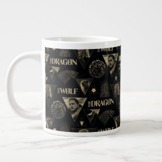Caneca De Café Grande O Dragão e o Wolf Daenerys e Jon Pattern