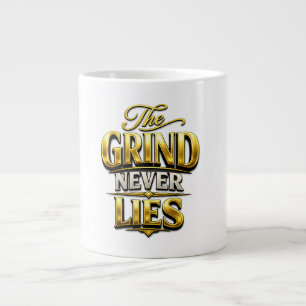 Caneca De Café Grande O Esforço Nunca Mente Design Motivacional Dourado