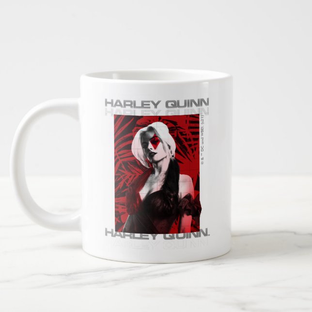 Caneca De Café Grande O Esquadrão Suicida | Harley Quinn Red Fern Retrat (Esquerda)