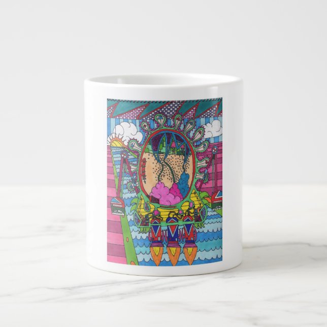 Caneca De Café Grande O foguete do Alan (Frente)