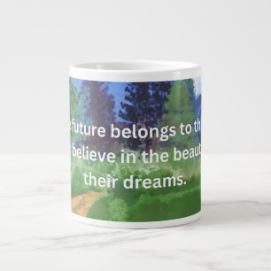 Caneca De Café Grande 'O Futuro Pertence àqueles que Creem'