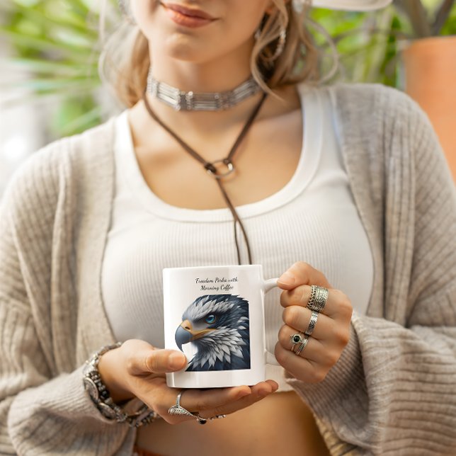 Caneca De Café Grande O Gaze das Águia (Criador carregado)