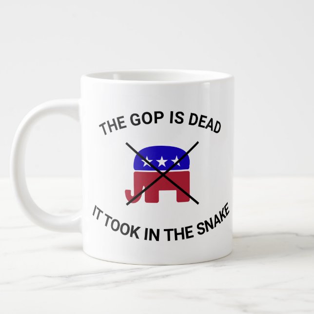 Caneca De Café Grande O GOP é Morto T-Shirt (Esquerda)
