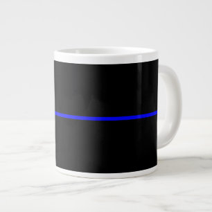 Caneca De Café Grande O Gráfico Simbólico de Linha Azul Fino