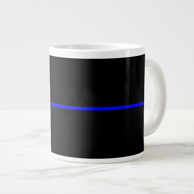Caneca De Café Grande O Gráfico Simbólico de Linha Azul Fino (Frente Esquerda)
