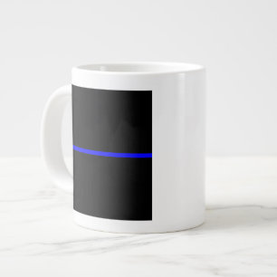 Caneca De Café Grande O Gráfico Simbólico de Linha Azul Fino