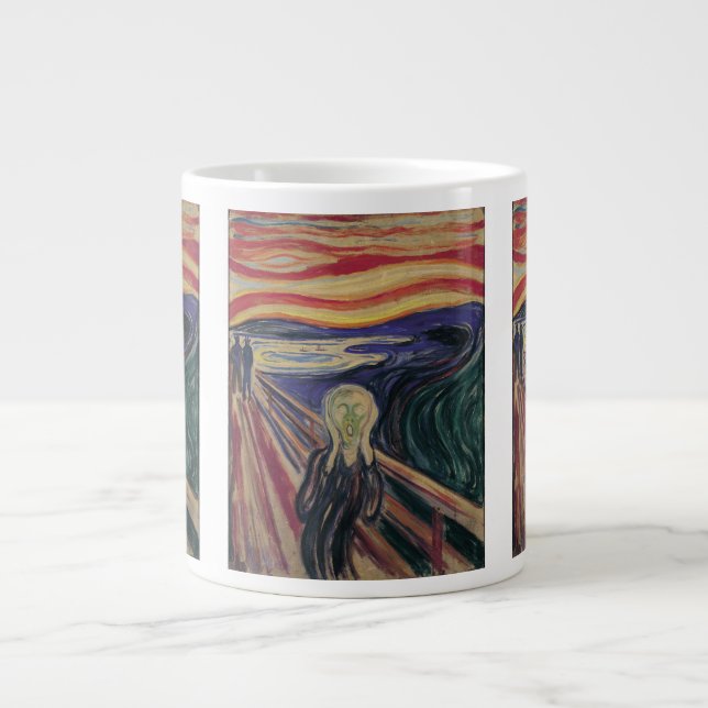 Caneca De Café Grande O Gritar de Edvard Munch, expressionismo venenoso (Frente)