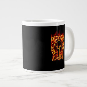 Caneca De Café Grande O guerreiro do Molon Labe Spartan lança fogo