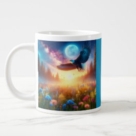 Caneca De Café Grande O Horizonte da Alvorada da Águia em Soar