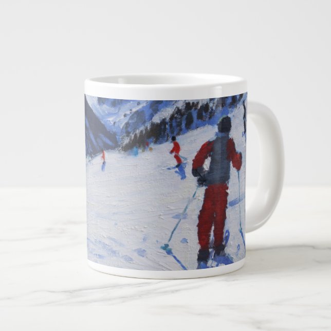 Caneca De Café Grande O instrutor de esqui Mottaret (Frente Esquerda)