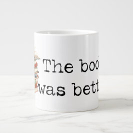 Caneca De Café Grande O Livro Era Melhor Leitor Mug