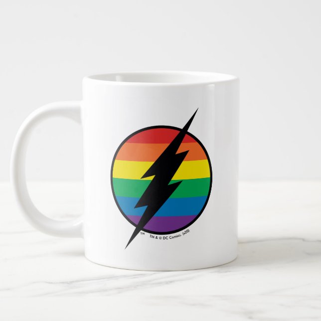 Caneca De Café Grande O logotipo Flash Rainbow (Esquerda)