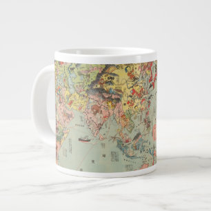 Caneca De Café Grande O mapa mundial à primeira vista - rotas aéreas m