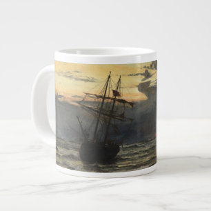Caneca De Café Grande O mar-praia depois de uma tempestade, Dawn