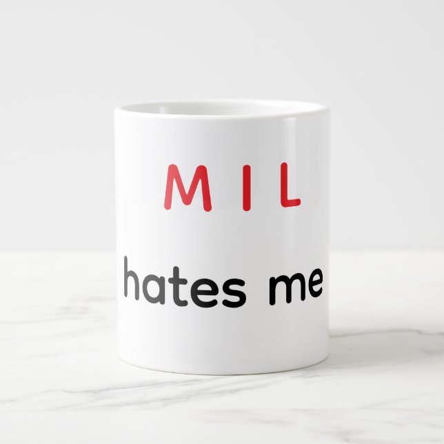 Caneca De Café Grande O MIL me odeia (Frente)