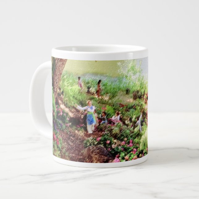 Caneca De Café Grande O MUNDO É UM Jumbo PULVERIZADO (Frente Esquerda)